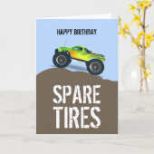 Groene monster van Birthday Spare Tires Birthday Kaart (Gele Bloem)