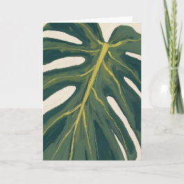 Groene Monstera Blad Botanische Plant Waterverf Kaart