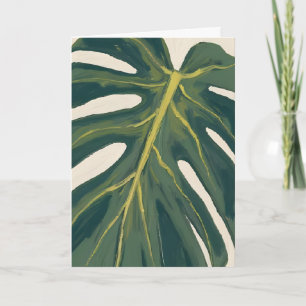 Groene Monstera Blad Botanische Plant Waterverf Kaart