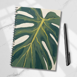 Groene Monstera Blad Botanische Plant Waterverf Notitieboek
