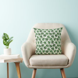 Groene monstera blad waterverf kussen