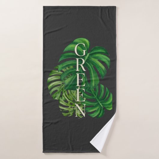 Groene Monstera Bladeren Badhanddoek (Badhanddoek)