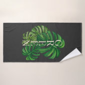 Groene Monstera Bladeren Badhanddoek (Badhanddoek)