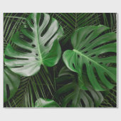 Groene monstera-bladeren en palmbladeren cadeaupapier (Vlak)