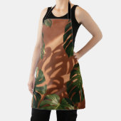 Groene Monstera Bladeren Terracotta Schaduw Schort (Insitu)