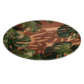 Groene Monstera Bladeren Terracotta Schaduw Snijplank (Hoek)