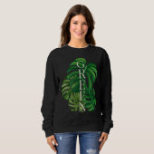 Groene Monstera Bladeren Trui (Voorkant volledig)