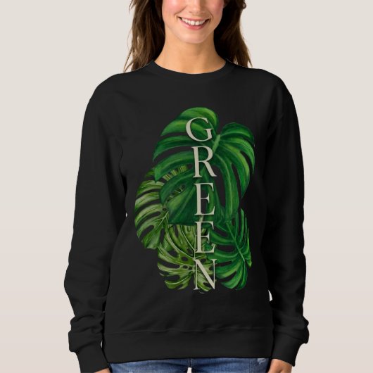 Groene Monstera Bladeren Trui (Voorkant)