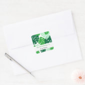 Groene Monstera Bladpatroon Boekplaat Vierkante Sticker (Envelop)