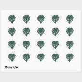 Groene Monstera-bladprint Ronde Sticker (Vel)