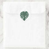 Groene Monstera-bladprint Ronde Sticker (Tas)