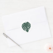 Groene Monstera-bladprint Ronde Sticker (Envelop)