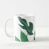 Groene Monstera Deliciosa verlaat Design Mok. Koffiemok (Links)