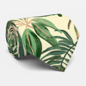 Groene Monstera Hawaïaans patroon Stropdas (Opgerold)