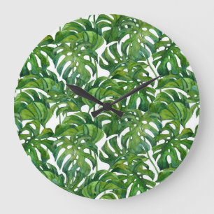 Groene Monstera laat tropisch naadloos achter Grote Klok