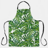 Groene Monstera laat tropisch naadloos achter Schort (Voorkant)