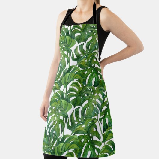 Groene Monstera laat tropisch naadloos achter Schort (Insitu)