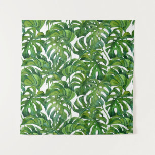 Groene Monstera laat tropisch naadloos achter Wandkleed