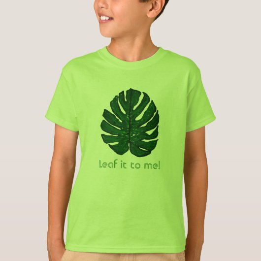 Groene Monstera Leaf T-Shirt (Voorkant)