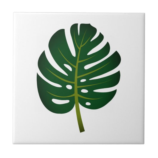 Groene Monstera palmblad aangepaste keramische teg Tegeltje (Voorkant)
