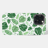 Groene Monstera Pattern iPhone Hoesje (Achterkant horizontaal)