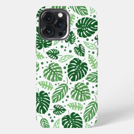 Groene Monstera Pattern iPhone Hoesje (Achterkant)