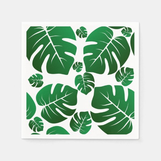 Groene Monstera Plant lekt Servet (Voorkant)