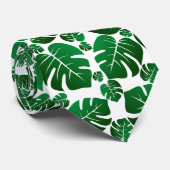 Groene Monstera Plant lekt Stropdas (Opgerold)