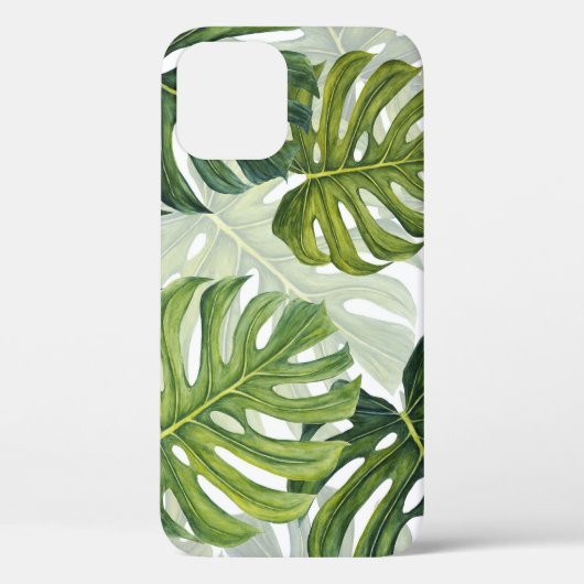Groene Monstera Tropische Waterverf Case-Mate iPhone Case (Achterkant)
