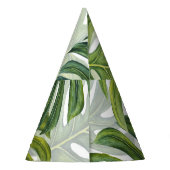 Groene Monstera Tropische Waterverf Feesthoedjes (Achterkant)