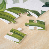 Groene Monstera Tropische Waterverf Legpuzzel (Zijkant)