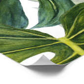 Groene Monstera Tropische Waterverf Poster (Hoek)