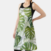 Groene Monstera Tropische Waterverf Schort (Insitu)