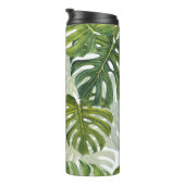Groene Monstera Tropische Waterverf Thermosbeker (Geroteerd rechts)