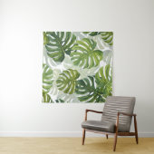 Groene Monstera Tropische Waterverf Wandkleed (In Situ (horizontaal))