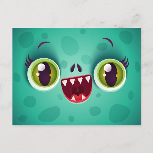 Groene Monsterkaart voor Halloween Briefkaart (Voorkant)
