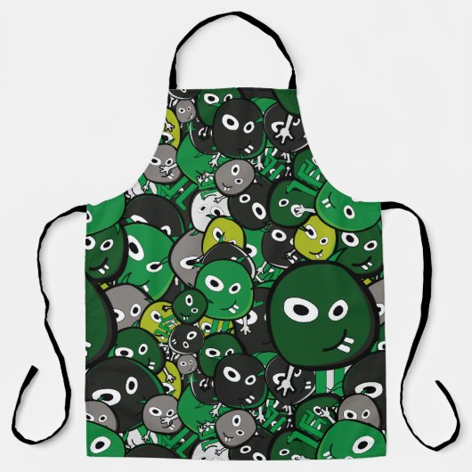 Groene monsters schort (Voorkant)