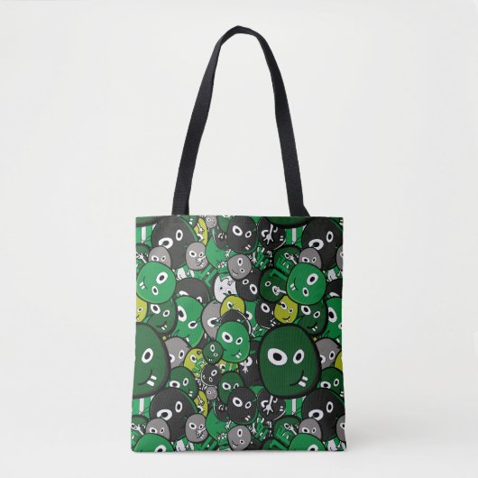 Groene monsters tote bag (Voorkant)