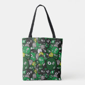Groene monsters tote bag (Achterkant)