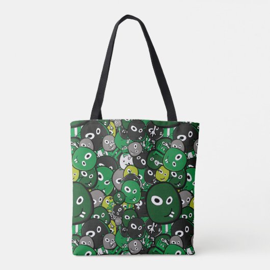 Groene monsters tote bag (Achterkant)