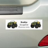 Groene monstertruck cartoon illustratie bumpersticker (Op auto)