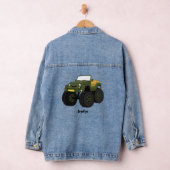 Groene monstertruck cartoon illustratie denim jacket (Hangar)