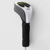 Groene monstertruck cartoon illustratie golfheadcover (Schuin)