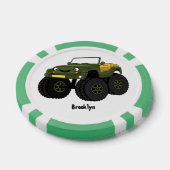 Groene monstertruck cartoon illustratie poker chips (Enkel)