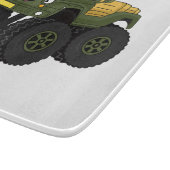 Groene monstertruck cartoon illustratie snijplank (Hoek)