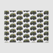 Groene monstertruck cartoon illustratie tissuepapier (Voorkant)