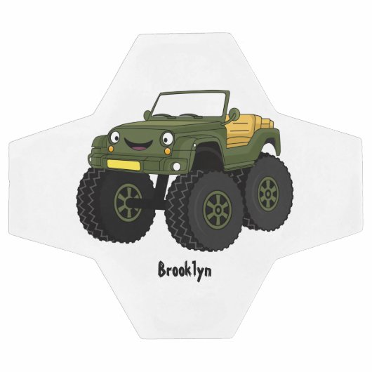 Groene monstertruck cartoon illustratie voetbal (Enkel)