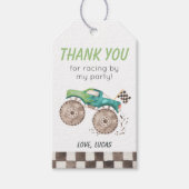 Groene monstertruck feestartikel cadeaulabel (Voorkant)