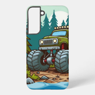 Groene monstertruck in het bos samsung galaxy hoesje