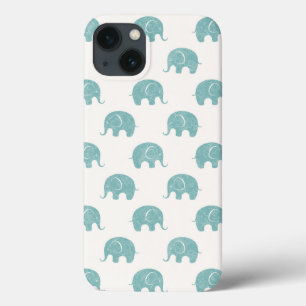 Groene Mooie Olifant Patroon iPhone 13 Hoesje